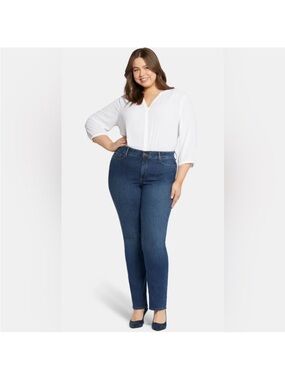 NYDJ Blue Premium Women's Jeans Tummy Tuck made for real women with curves sz 16